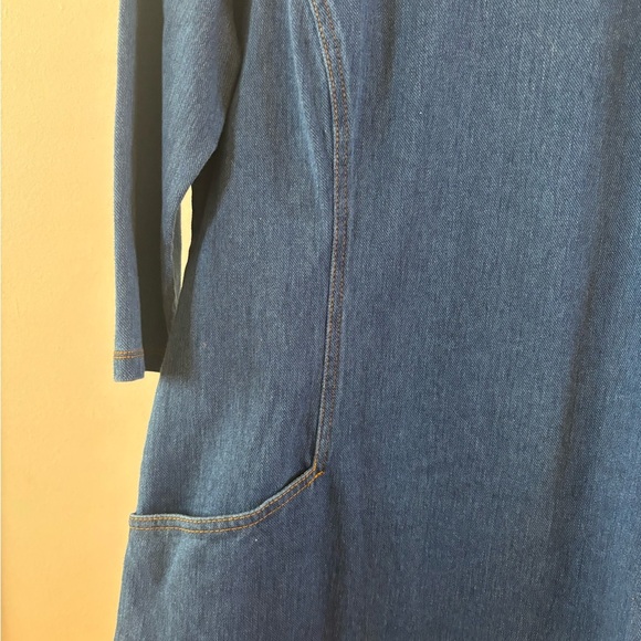 J. McLaughlin Large Denim Catalyst 3/4 Sleeve Sheath Dress - Picture 3 of 6